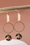 Bee Circle Drop Earrings