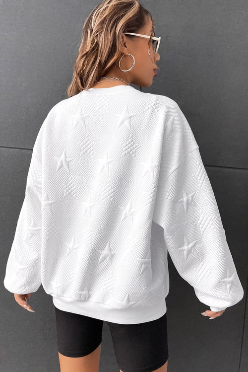 White Star Textured Sweatshirt