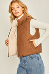 Reversible Crop Vest - Cocoa/Tan