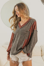 Two Tone Knit Top