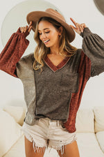 Two Tone Knit Top