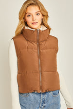 Reversible Crop Vest - Cocoa/Tan