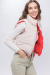 Reversible Vest - Tomato Red/Tan