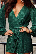 Sequin Wrap Dress