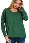 Jessica Round Neck Top - Dark Green