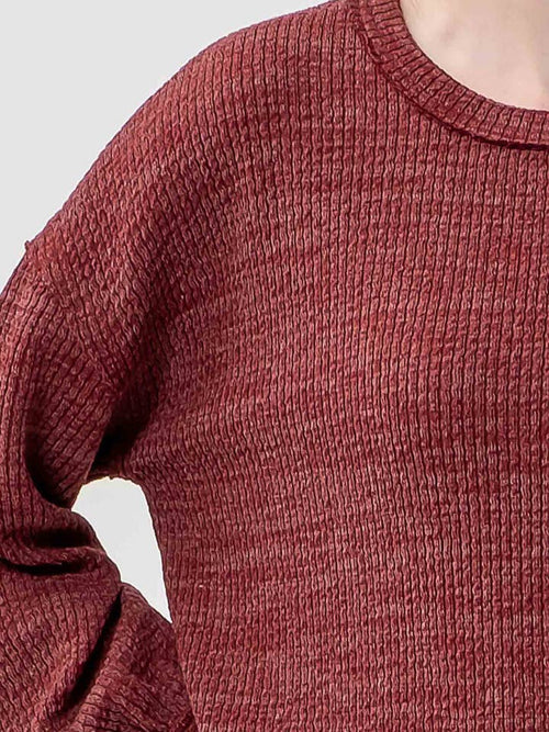 Wine Knit Top