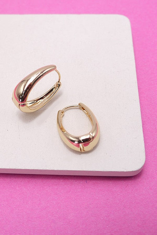 Chunky Oval Huggie Earrings