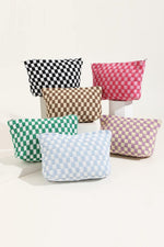 Checkered Cosmetic Bag