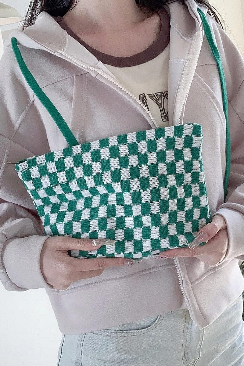 Checkered Cosmetic Bag