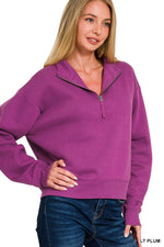 Half Zip Sweatshirt - Plum