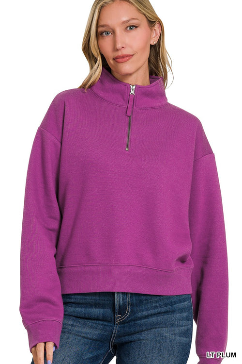 Half Zip Sweatshirt - Plum