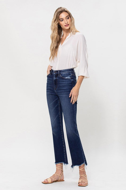 Vervet Distressed Hem Kick Flare Jeans