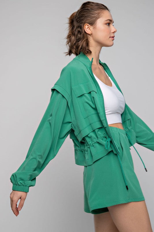 Crinkle Cropped Jacket