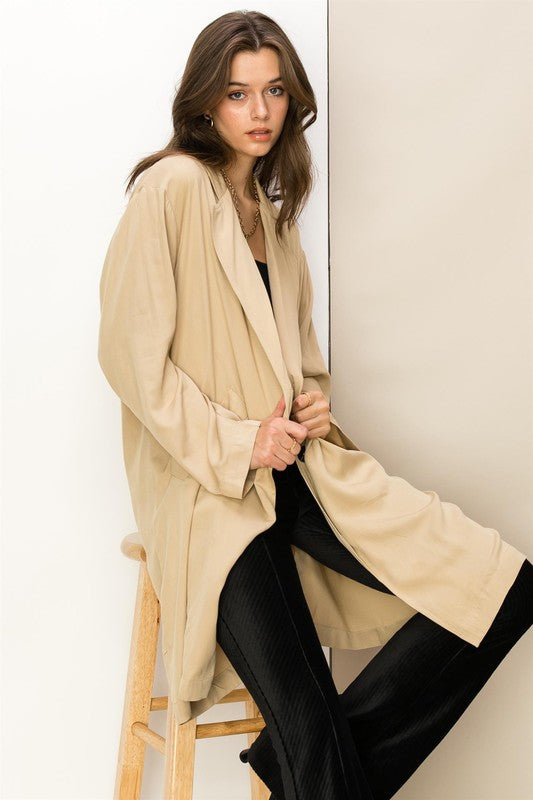 Button Front Oversized Coat