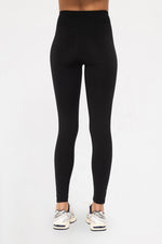 Crossover Waist Leggings - Black