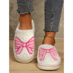 Plush Bow Slippers