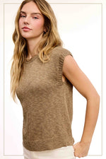 Sleeveless Ribbed Knit - Peanut