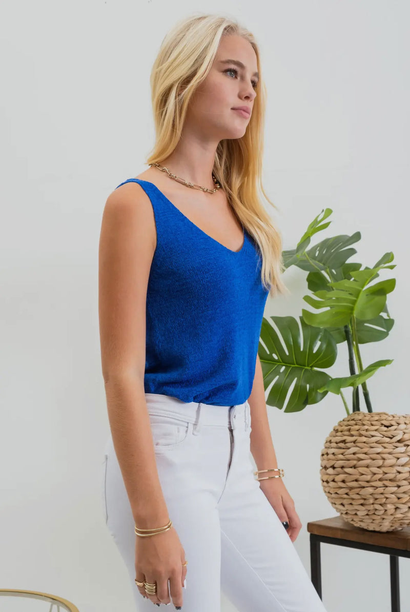 Knit Tank Top - Royal Blue