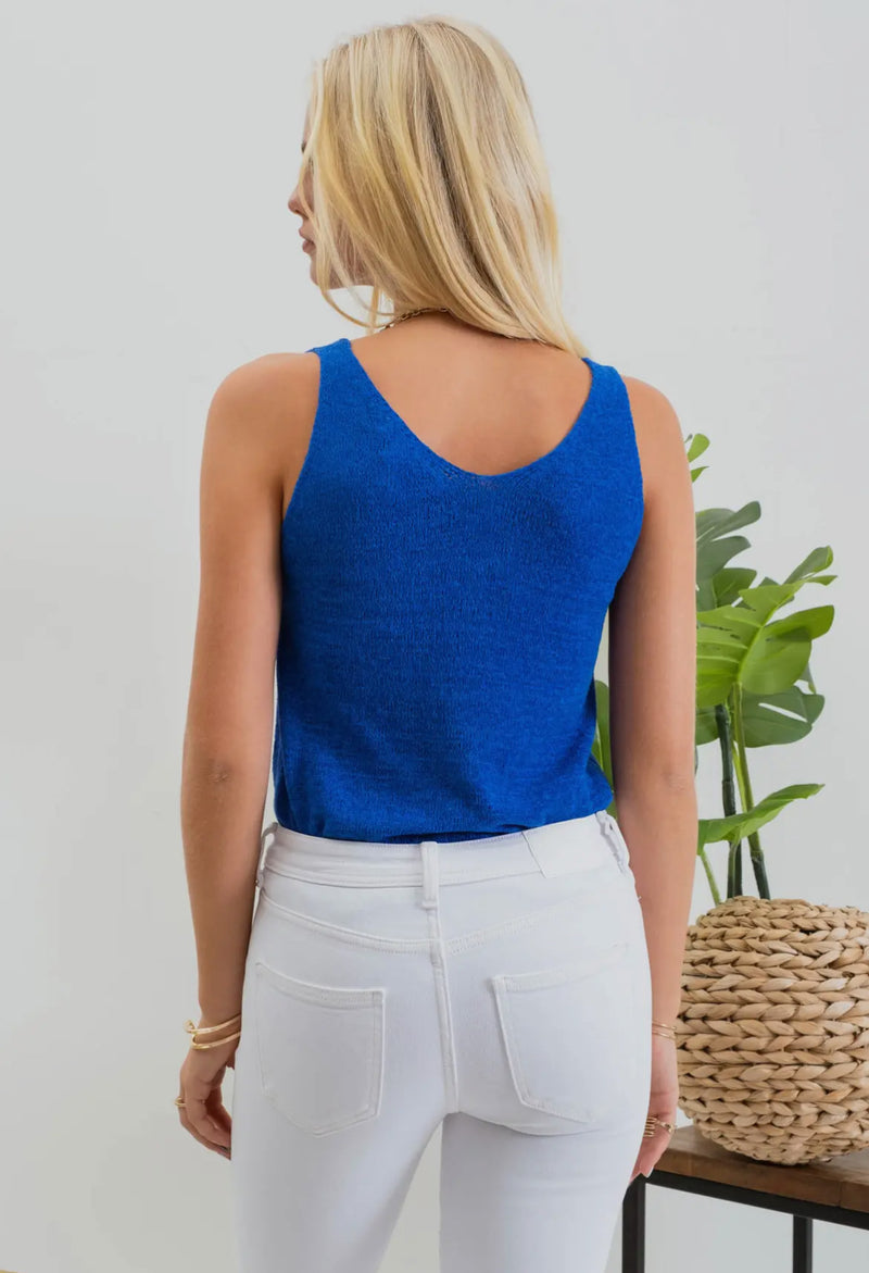 Knit Tank Top - Royal Blue