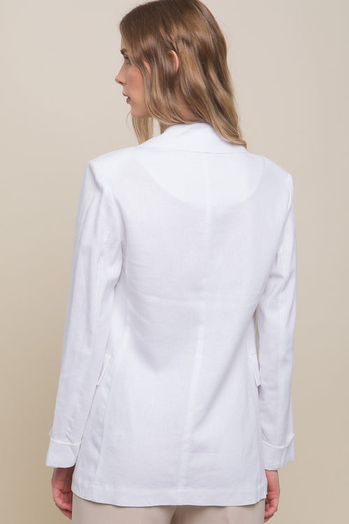 White Linen Blazer