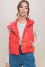 Red Faux Leather Vest