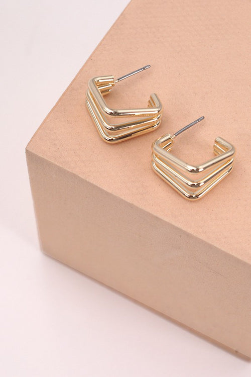 Square Huggie Earrings