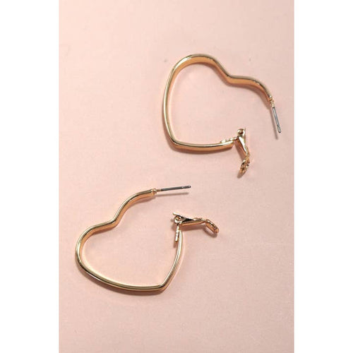 Gold Heart Hoop Earrings