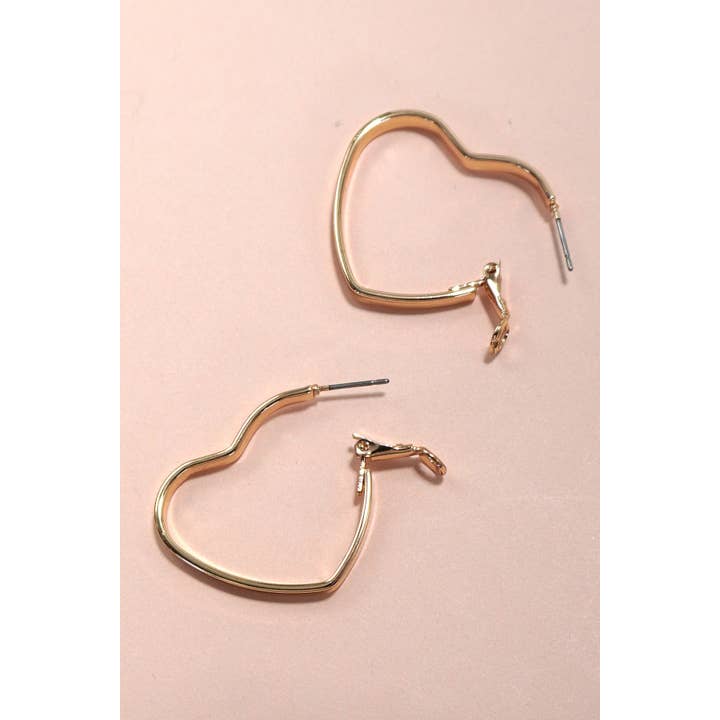 Gold Heart Hoop Earrings