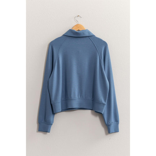 Gray Blue Half Zip