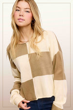 Cookie Crumb Checkered Sweater