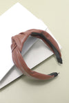 Cross Knotted Faux Leather Headbands