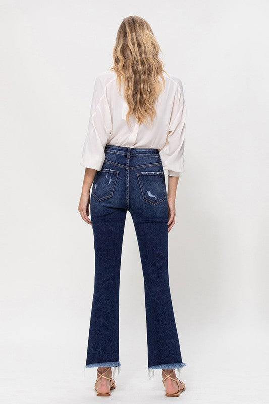 Vervet Distressed Hem Kick Flare Jeans