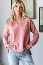 Layla Textured Top - Mauve