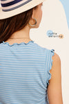 Ruffle Sleeve Tank - Blue Bird