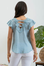 Jade Lace Back Top