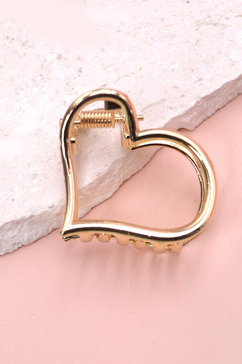 Mini Gold Heart Claw Clip